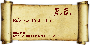 Rácz Beáta névjegykártya
