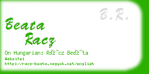 beata racz business card